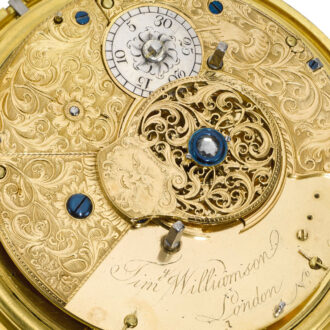 An English large quarter striking cylinder coach watch Circa 1785