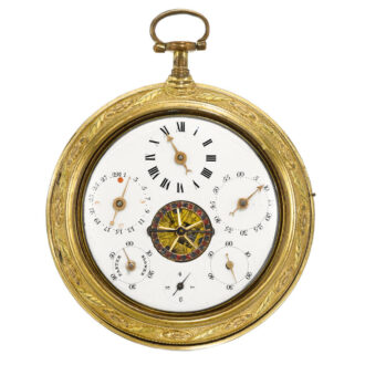 A rare English watch with olychrome enamel painting Circa 1785