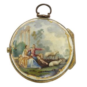 An English gilt-metal and enamel verge watch Circa 1770
