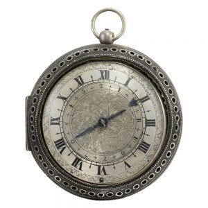 An English silver hour striking coach watch with alarm Circa 1655