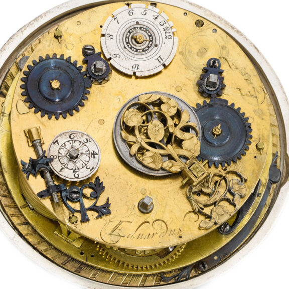 An English silver hour striking coach watch with alarm Circa 1655 An English silver hour striking coach watch with alarm Circa 1655