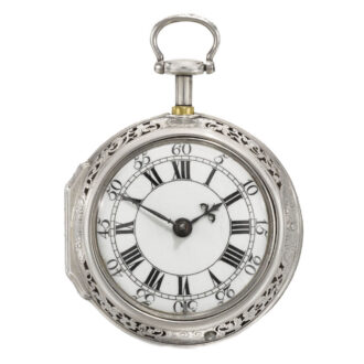 An English fine silver quarter repeating cylinder watch Circa 1755