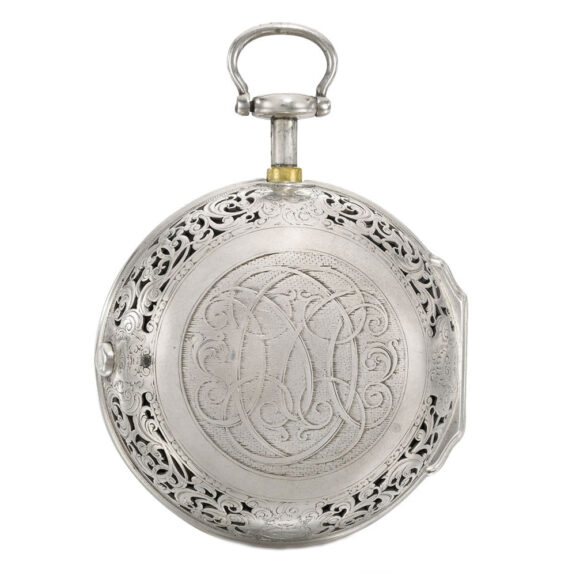An English fine silver quarter repeating cylinder watch Circa 1755 An English fine silver quarter repeating cylinder watch Circa 1755