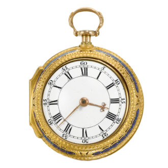 An English gold and enamel quarter repeating watch Circa 1765