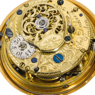 An English gold and enamel quarter repeating watch Circa 1765