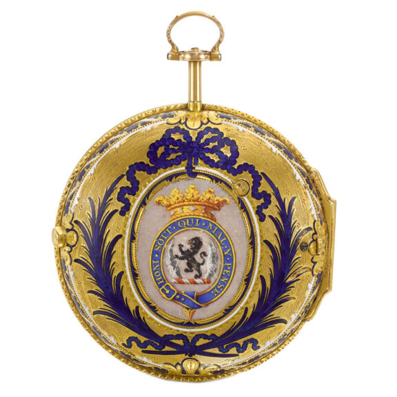 An English superb gold and enamel cylinder watch Circa 1770