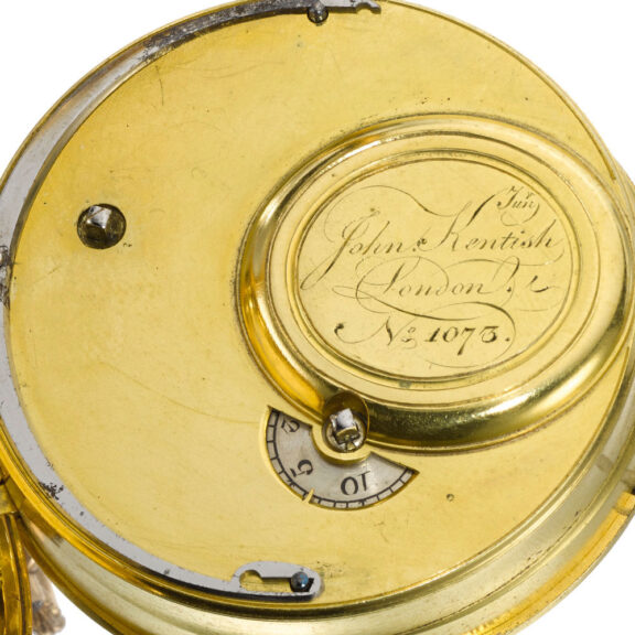 An English superb gold and enamel cylinder watch Circa 1770 An English superb gold and enamel cylinder watch Circa 1770