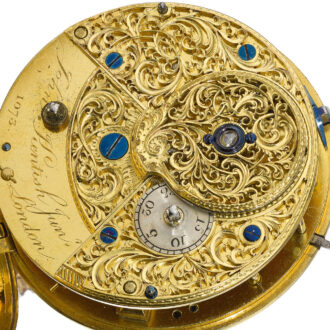 An English superb gold and enamel cylinder watch Circa 1770
