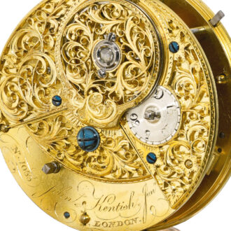 An English gold and enamel centre seconds cylinder Circa 1770