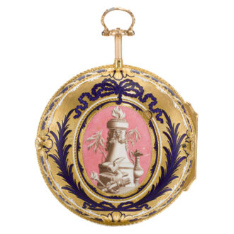 An English gold and enamel centre seconds cylinder Circa 1770