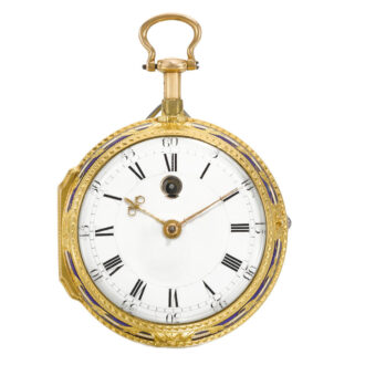 English gold and enamel quarter repeating cylinder Circa 1775