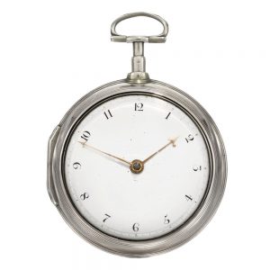 An early English silver pair cased rack lever watch Circa 1795