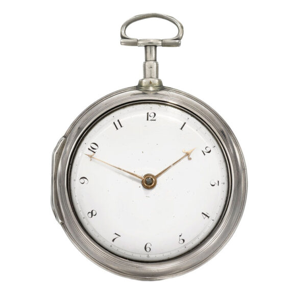 An early English silver pair cased rack lever watch Circa 1795 An early English silver pair cased rack lever watch Circa 1795
