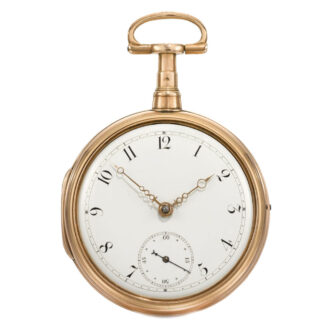 An English pink gold cylinder watch with stop slide Circa 1806
