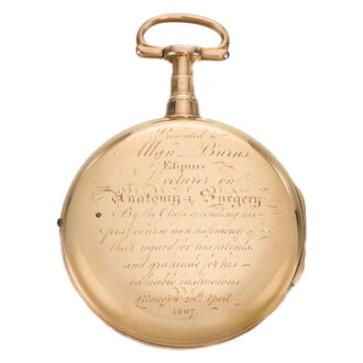 An English pink gold cylinder watch with stop slide Circa 1806