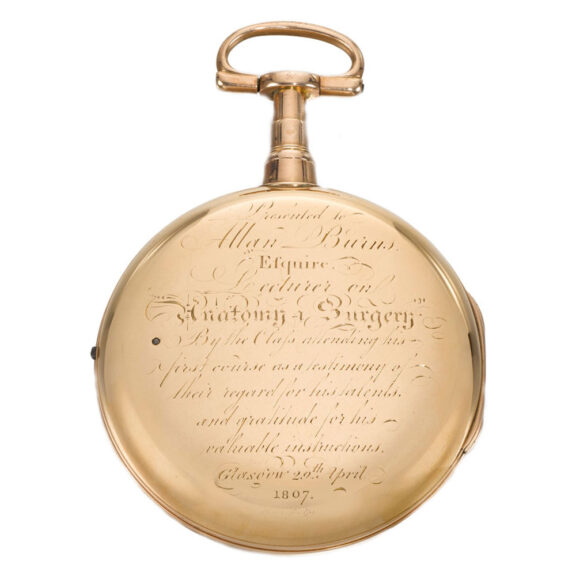 An English pink gold cylinder watch with stop slide Circa 1806 An English pink gold cylinder watch with stop slide Circa 1806