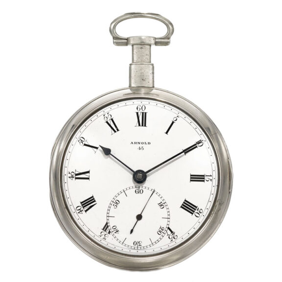 An English silver pocket chronometer by John Arnold Circa 1778