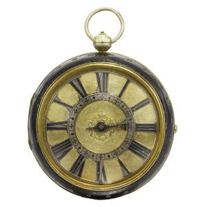 An English silver-gilt clock watch with protective case Circa 1670
