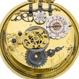 An English silver-gilt clock watch with protective case Circa 1670