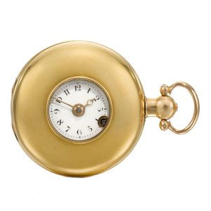 An English small gold half hunting cased verge watch Circa 1810