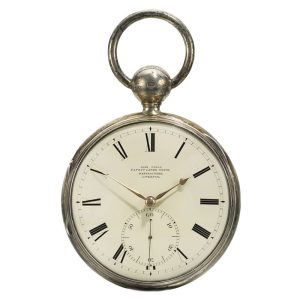 An English massive silver lever watch with stop slide Circa 1833