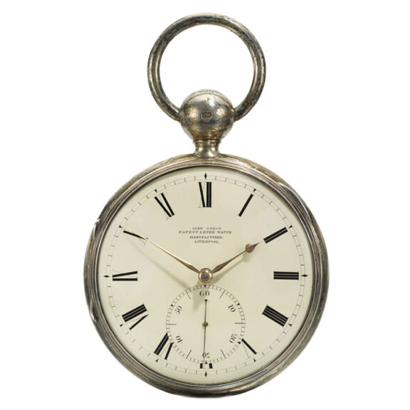 An English massive silver lever watch with stop slide Circa 1833
