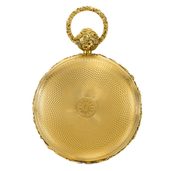 An English fine gold hunting case rack lever watch Circa 1820 An English fine gold hunting case rack lever watch Circa 1820