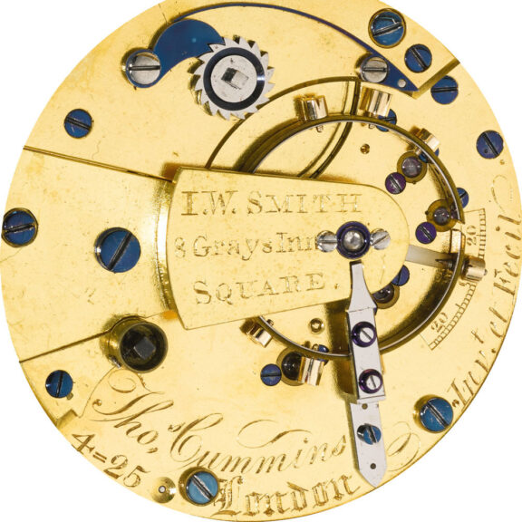 An English superb gold lever watch with regulator dial Circa 1824 An English superb gold lever watch with regulator dial Circa 1824