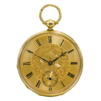 An English fine gold open-faced pocket chronometer Circa 1844