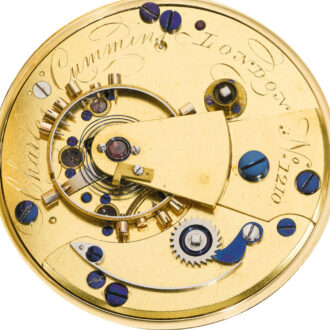 An English fine gold open-faced pocket chronometer Circa 1844