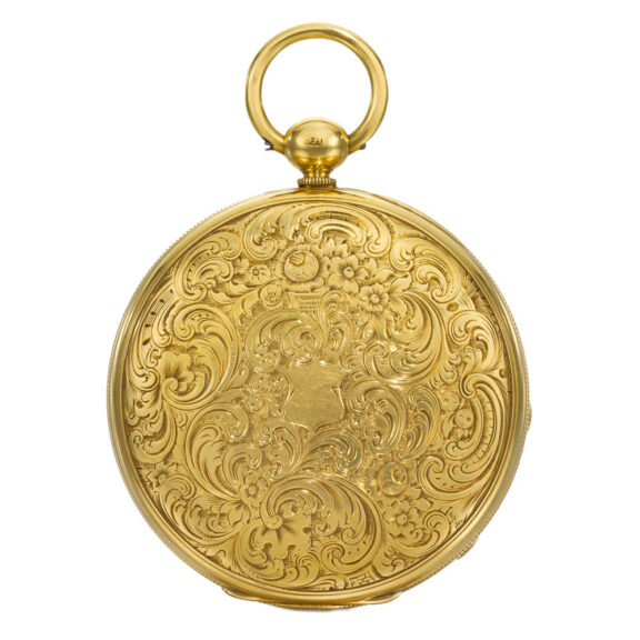 An English fine gold open-faced pocket chronometer Circa 1844 An English fine gold open-faced pocket chronometer Circa 1844