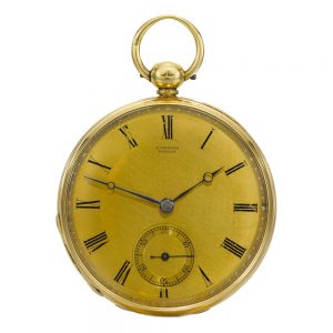 An English fine gold open-faced lever watch Circa 1845