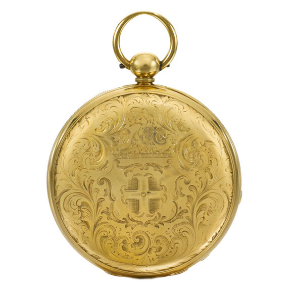 An English fine gold open-faced lever watch Circa 1845 An English fine gold open-faced lever watch Circa 1845