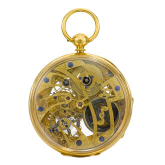 English rare gold skeletonised calender watch Circa 1861-1865