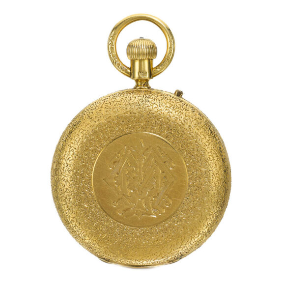A small English gold hunting cased keyless lever watch Circa 1875 A small English gold hunting cased keyless lever watch Circa 1875