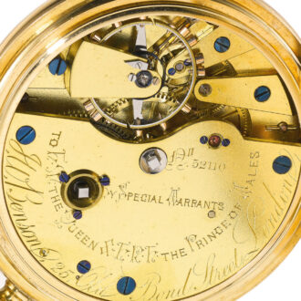 An English fine gold chronometer with power reserve Circa 1890