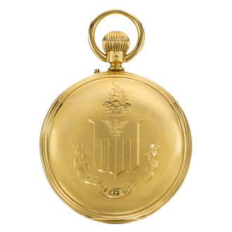 An English fine gold hunting cased calendar watch Circa 1877