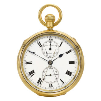 Gold English split seconds lever chronograph Circa 1886