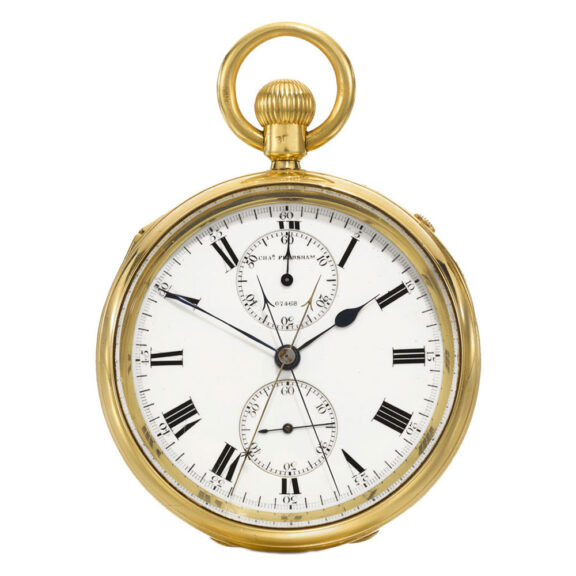 Gold English split seconds lever chronograph Circa 1886