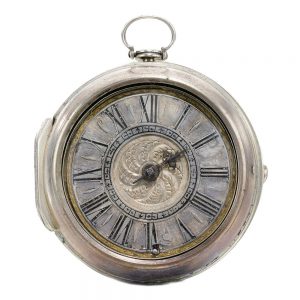 An English rare silver verge with barrow regulator Circa 1680