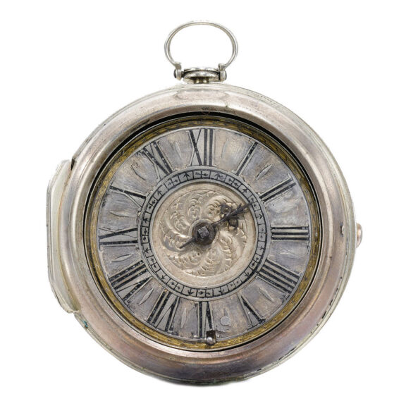 An English rare silver verge with barrow regulator Circa 1680
