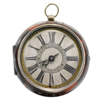 Splendid English silver and tortoiseshell verge watch Circa 1680