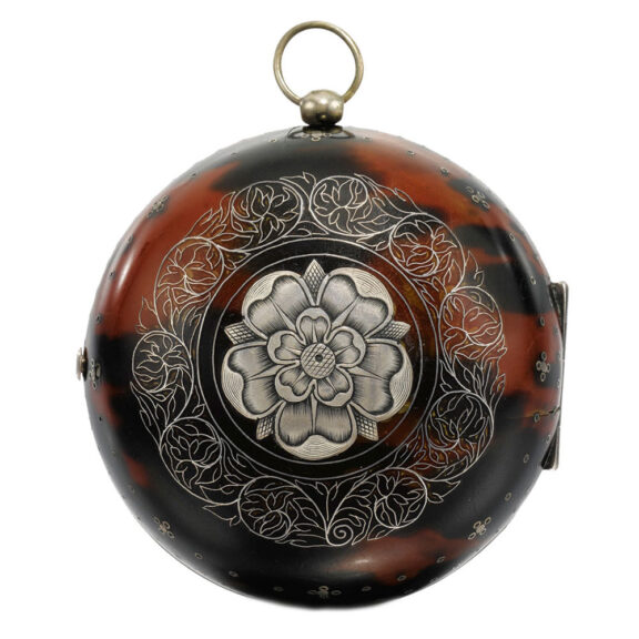 Splendid English silver and tortoiseshell verge watch Circa 1680