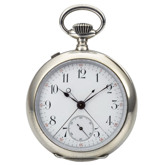 American silver split-second chronograph pocket watch Circa 1900