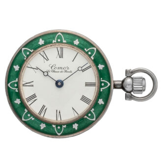 Small Swiss silver and enamel pendant watch Circa 1960