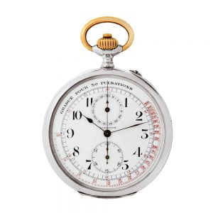 Fine Swiss silver keyless chronograph pocket watch Circa 1920