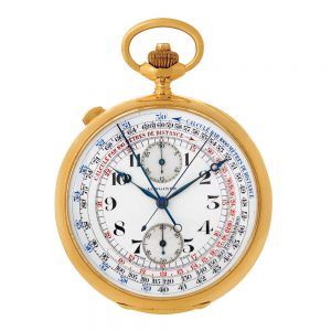 Swiss yellow gold complicated pocket watch Circa 1920
