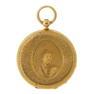Rare Swiss 18k gold cylinder pocket watch Circa 1850