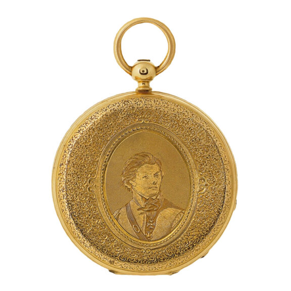 Rare Swiss 18k gold cylinder pocket watch Circa 1850