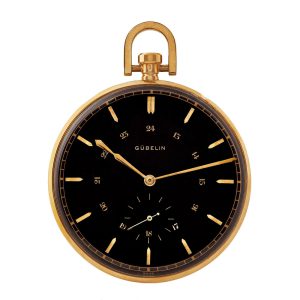 Unusual Swiss gold dress watch with 24h Circa 1950